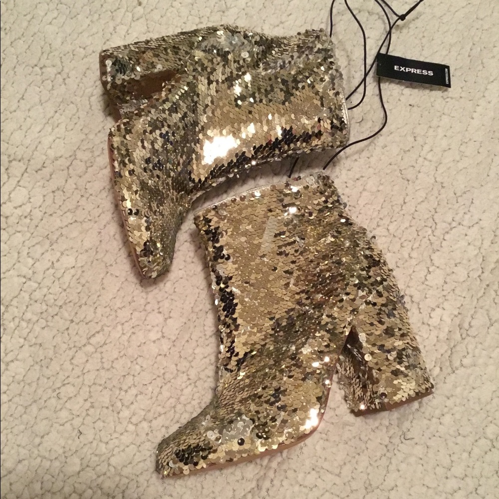 Gold Silver Sequin Flip bootie